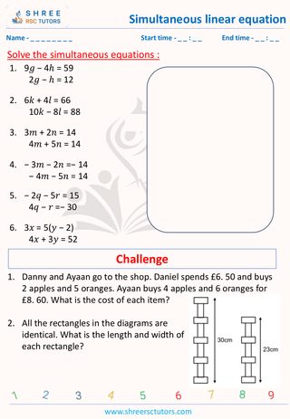 Simultaneous Linear Equation GCSE 4