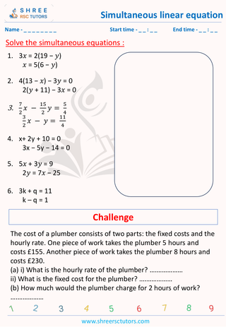 Simultaneous Linear Equation GCSE 5