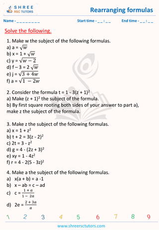 Rearranging Formulas (2)