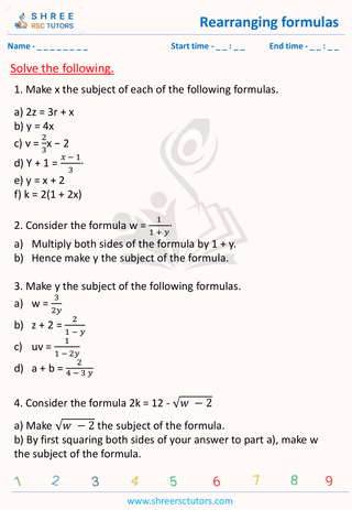 Rearranging Formulas (1)