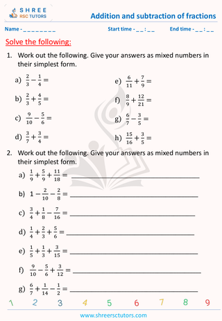 Addition And Subtraction Of Fractions (3)