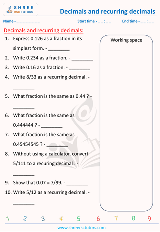 Decimals And Recurring Decimals (2)