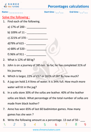 Percentages Calculations (1)