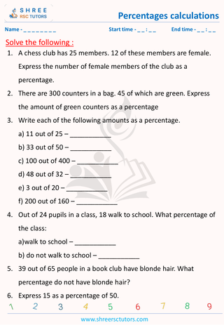 Percentages Calculations (2)