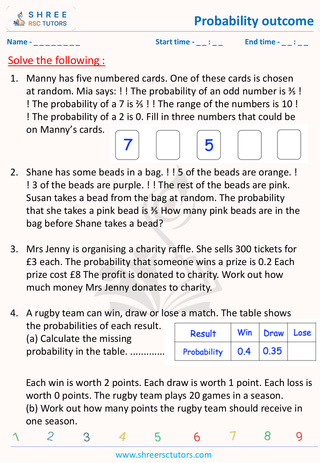 Probability Outcomes (5)