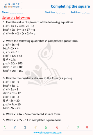 Completing The Square  (2)