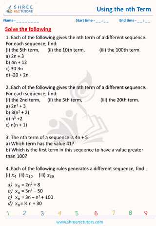 Using The Nth Term  (3)
