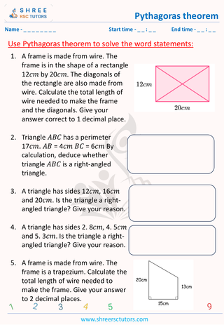 Word Statements On Pythagoras Theorem (2)