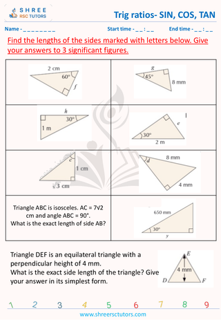 Trig Ratios  SIN, COS, TAN (1)