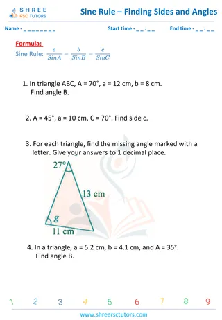 Sine Rule Â Finding Sides And Angles 3 (1)