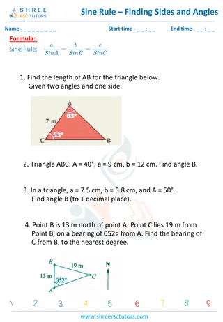 Sine Rule Â Finding Sides And Angles 2 (1)