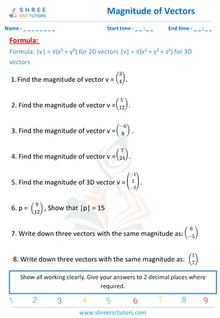 Magnitude Of Vectors 1
