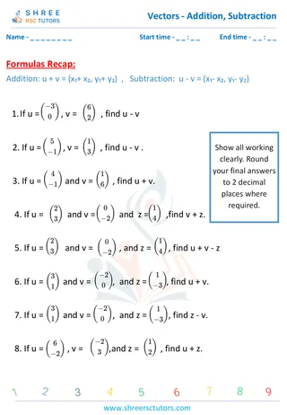 Vectors Addition, Subtraction (1)