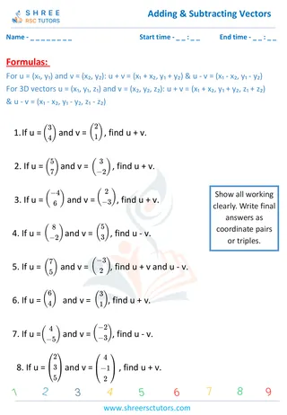 Adding & Subtracting Vectors 