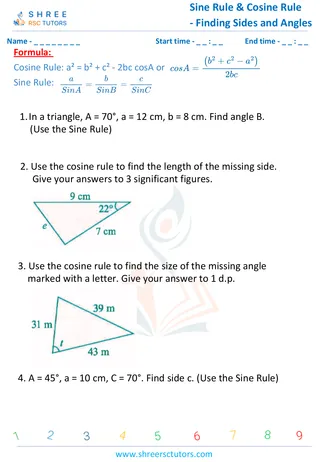 Sine Rule & Cosine Rule Finding Sides And Angles 2 (2)