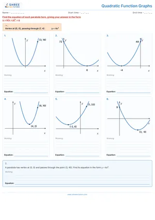 Quadratic Function Graphs Worksheet 4