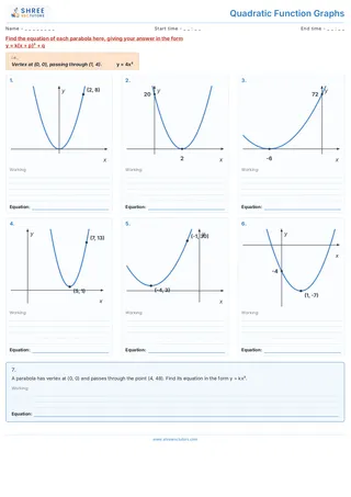 Quadratic Function Graphs Worksheet 5