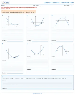 Quadratic Functions Factorised Form Worksheet 6 (1)