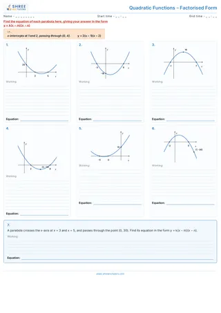 Quadratic Functions Factorised Form Worksheet 7 (1)