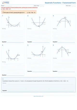 Quadratic Functions Factorised Form Worksheet 5 (1)