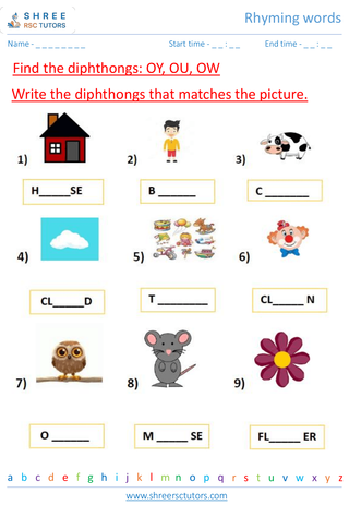 Find The Diphthongs 1