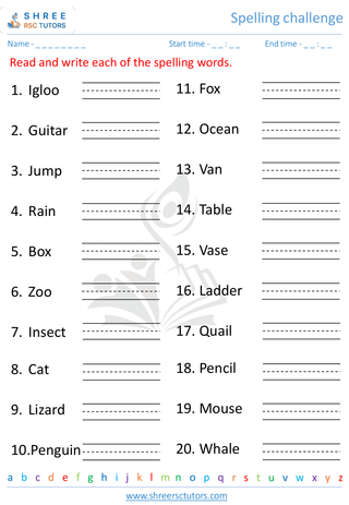 Spelling Challenge 8