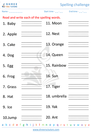 Spelling Challenge 6