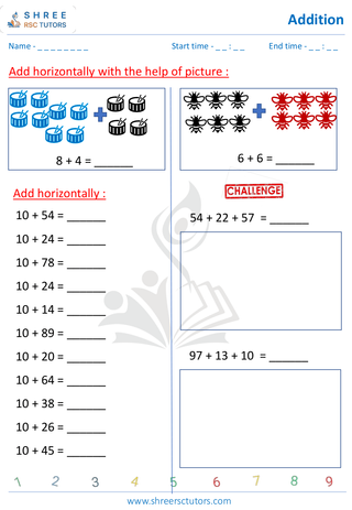 Add 2 Digits Horizontal Questions  (9)