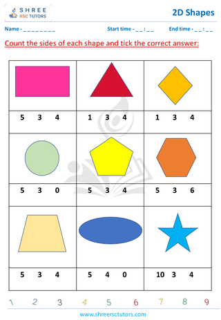 Count Sides 2D Shapes Grade 1 3