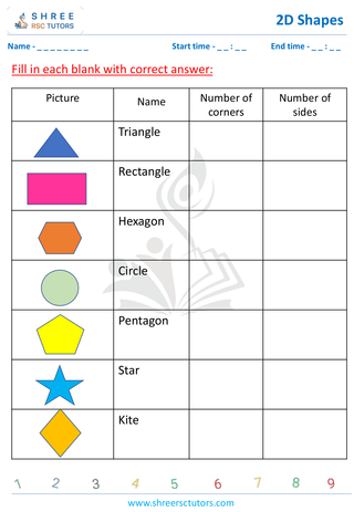 Count Sides 2D Shapes Grade 1 4