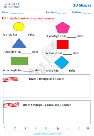 Count Sides 2D Shapes Grade 1 1