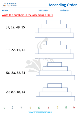 Arrange 4 Numbers In Ascending Order (8)