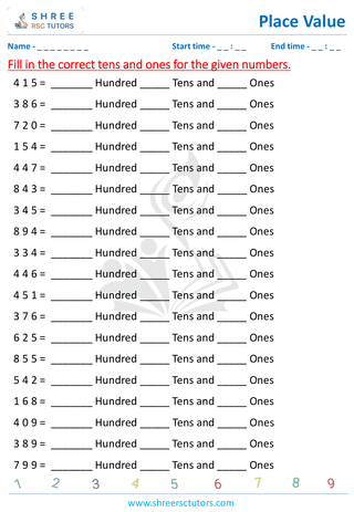 Place Value 3 Digit (10)