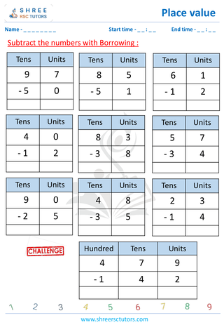 Subtraction Place Value  (2)