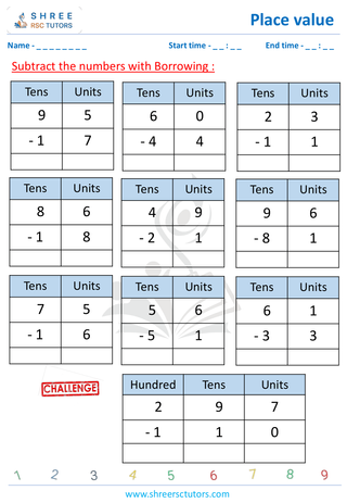 Subtraction Place Value  (4)