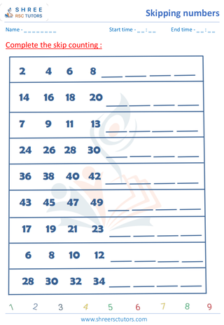 Skipping Number By 2 (10)