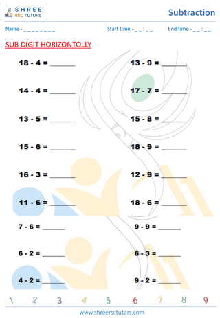 Subtract 2 Digits Horizontally (1)