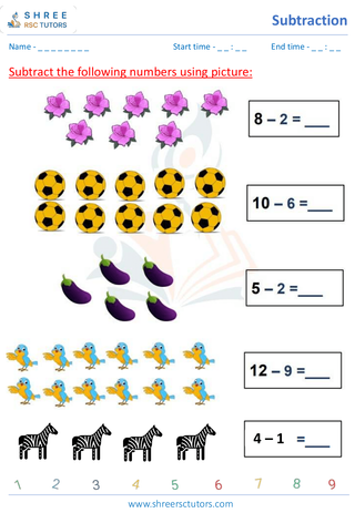 Subtract 2 Digits Horizontally (7)