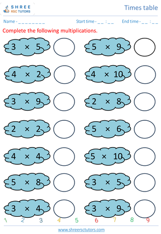 Practice 2, 3, 4 And 5 Time Tables 1