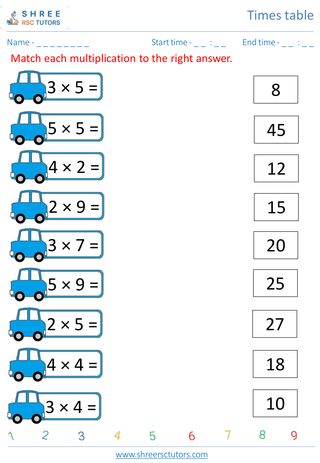 Practice 2, 3, 4 And 5 Time Tables 4