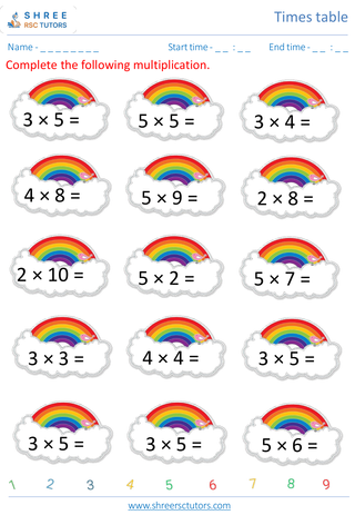 Practice 2, 3, 4 And 5 Time Tables 3