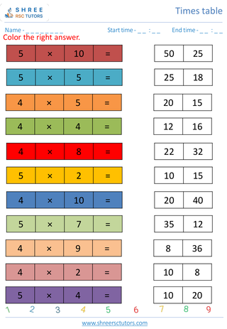 Practice 4 And 5 Time Tables 5
