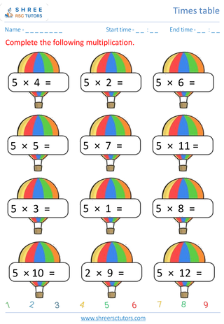 Practice 4 And 5 Time Tables 6