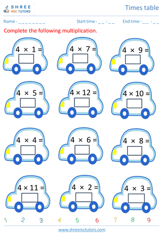 Practice 4 And 5 Time Tables 7