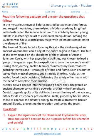 Literary Analysis   Fiction 4