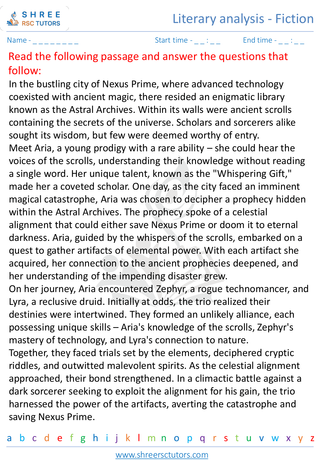 Literary Analysis   Fiction 3