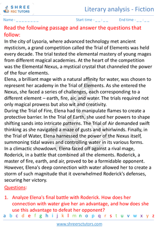 Literary Analysis   Fiction 6