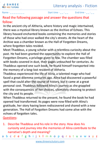 Literary Analysis   Fiction 8