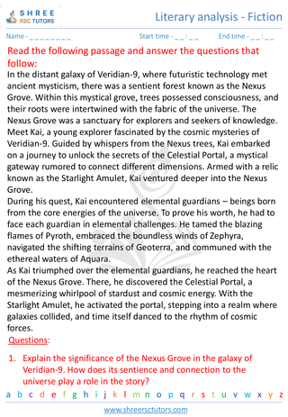 Literary Analysis   Fiction 10