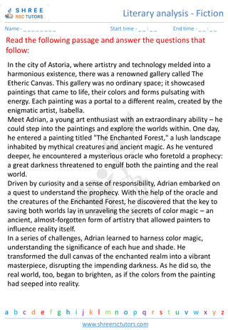 Literary Analysis   Fiction 9